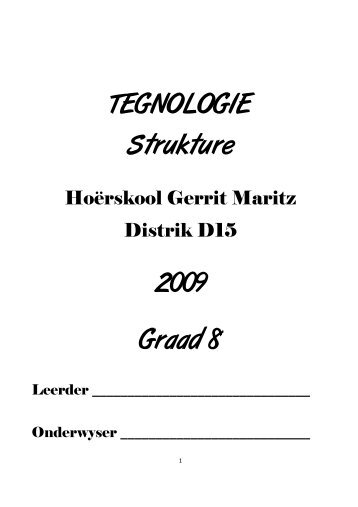 STRUKTURE Graad 8 - Tegnologie