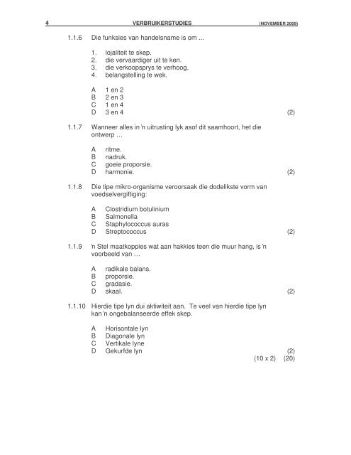 graad 11 verbruikerstudies november 2009 - Eccurriculum.co.za