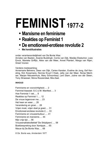 Reakties op Feminist 1 - radicaal feminisme