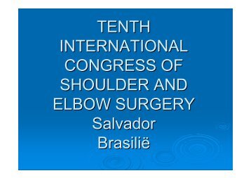 TENTH INTERNATIONAL CONGRESS OF SHOULDER AND ...
