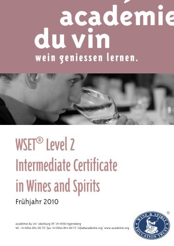 WSET Level 2 Intermediate Certificate in Wines ... - Académie du Vin