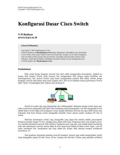 Konfigurasi Dasar Cisco Switch