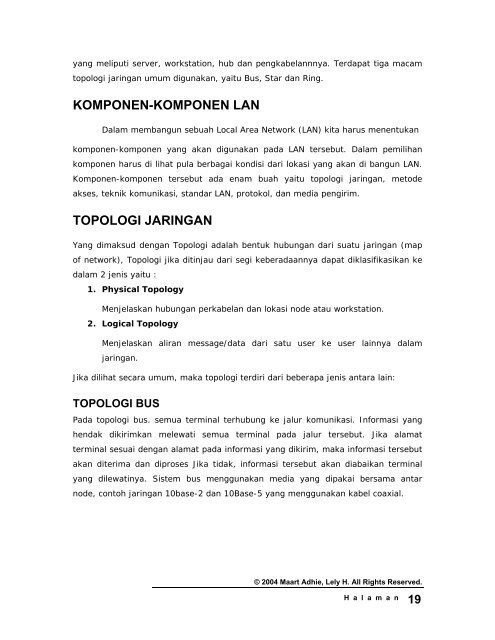 Local Area Network - Directory UMM