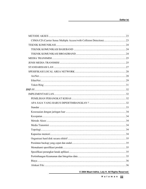 Local Area Network - Directory UMM