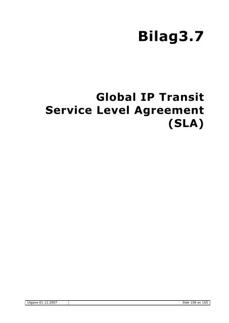 Service Level Agreement (SLA) - Jara.no