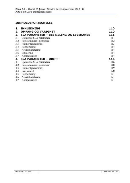 Service Level Agreement (SLA) - Jara.no