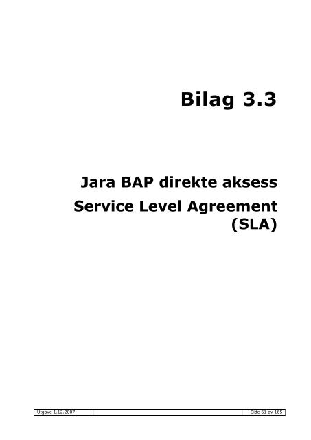 Service Level Agreement (SLA) - Jara.no