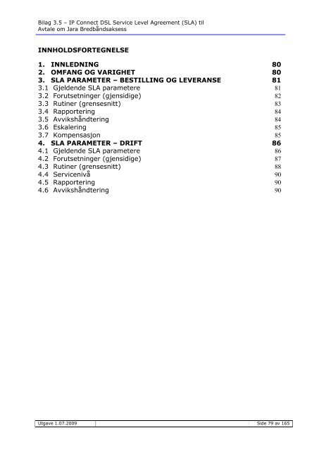 Service Level Agreement (SLA) - Jara.no