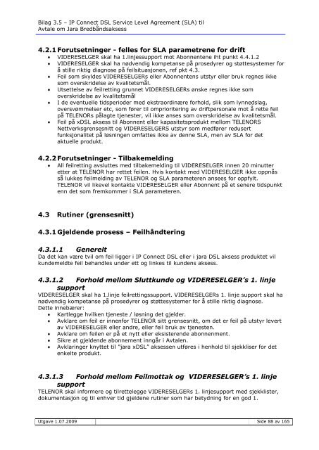 Service Level Agreement (SLA) - Jara.no