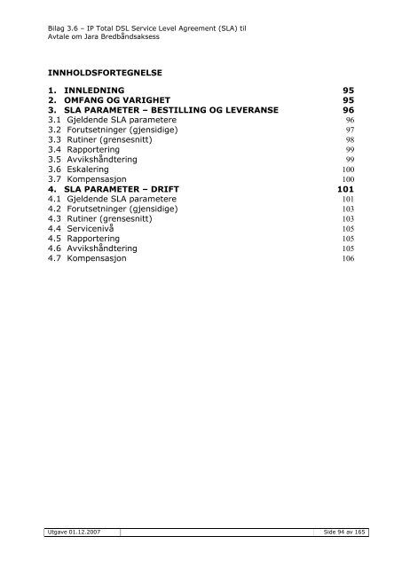 Service Level Agreement (SLA) - Jara.no