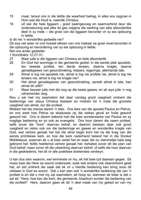 Die Bedieningsgawes van Jesus Christus pdf - Ecclesia