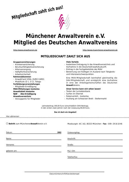 Januar/Februar 2002 - Münchener Anwaltverein eV
