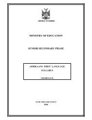 ministry of education junior secondary phase - National Institute for ...
