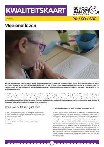 Kwaliteitskaart Vloeiend lezen - School aan Zet