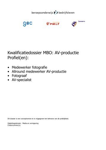 AV-productie Profiel(en) - KwalificatiesMBO.nl