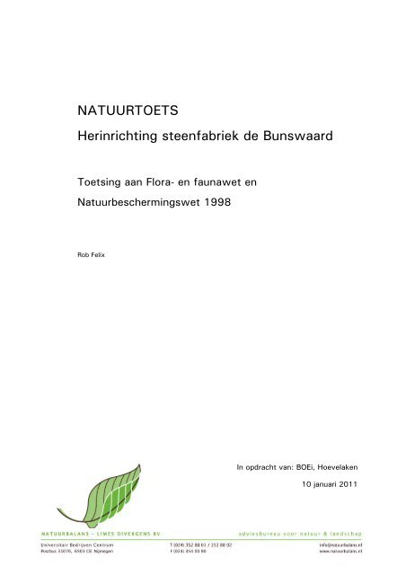 Bijlage 7 Natuurtoets