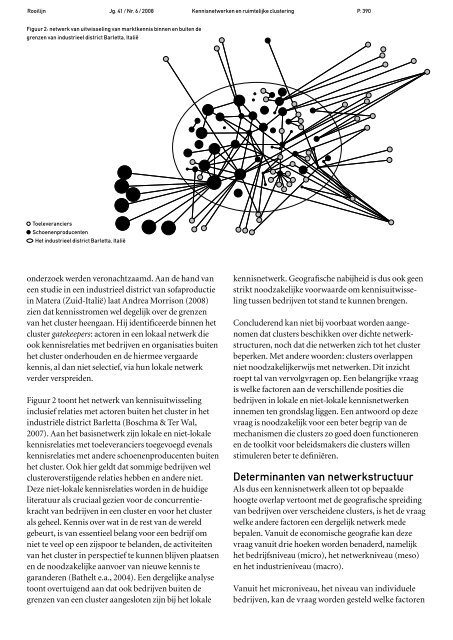 Kennisnetwerken en ruimtelijke clustering - Rooilijn