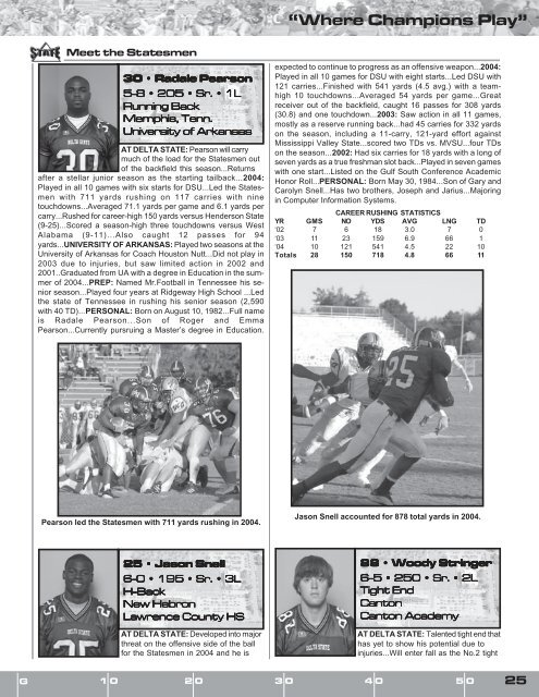 Statesmen to the 2000 Gulf South Conference and