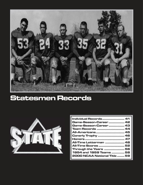 Statesmen to the 2000 Gulf South Conference and