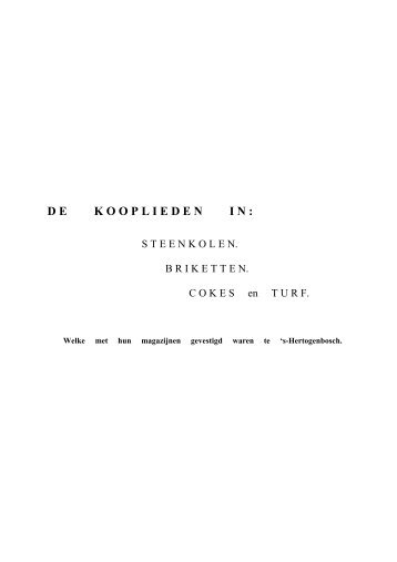 Steenkolen, briketten, cokes en turf - Henk Bruggeman