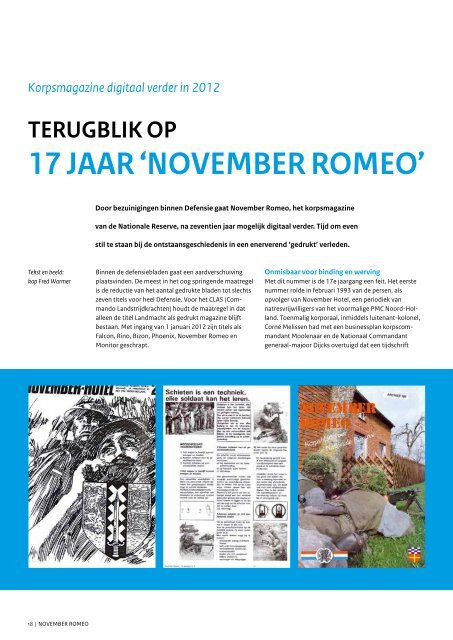 November romeo - Korps Nationale Reserve