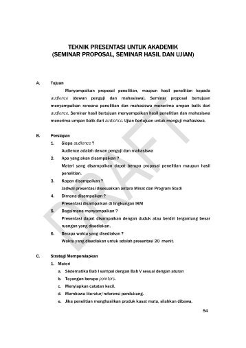 TEKNIK PRESENTASI UNTUK AKADEMIK (SEMINAR PROPOSAL ...