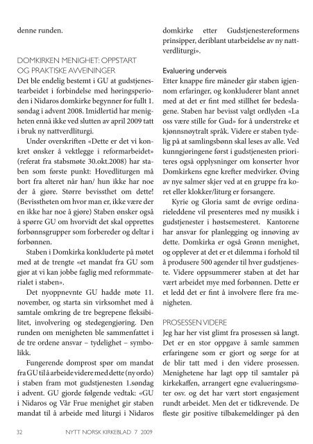 Nytt norsk kirkeblad nr 7-2009 - Det praktisk-teologiske seminar