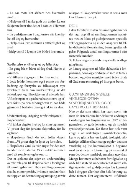 Nytt norsk kirkeblad nr 7-2009 - Det praktisk-teologiske seminar