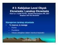 #3: Kebijakan Level Obyek Ekowisata: Lanskap Ekowisata - IPB-IRC