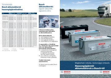 Haszongépjármű- akkumulátorok a Bosch-tól