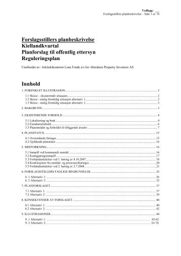 forslagstillers saksfremstilling - Plan - Kommune