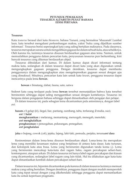 Kamus Besar Tesaurus Bahasa Indonesia pdf The Indonesian