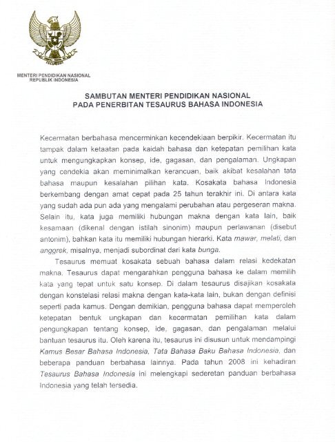 Kamus Besar Tesaurus Bahasa Indonesia pdf The Indonesian