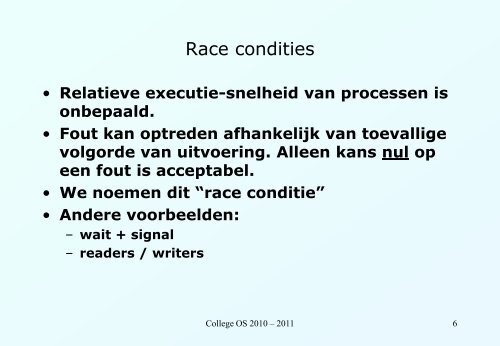 Concurrency en race condities