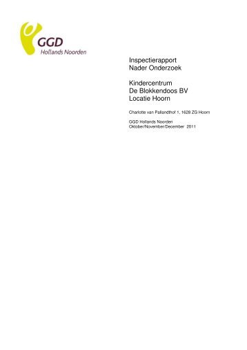 een rapport van de GGD - Gemeente Hoorn