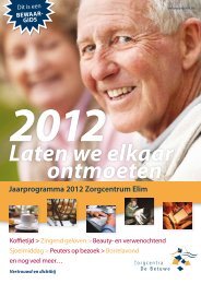 Jaarprogramma 2012 Zorgcentrum Elim - Zorgcentra de Betuwe