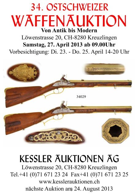 Katalog der 34. Ostschweizer Waffenauktion - Kessler Auktionen