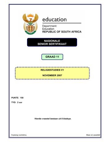 NASIONALE SENIOR SERTIFIKAAT GRAAD 11 - Curriculum