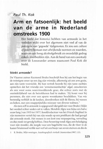 Arm en fatsoenlijk: het beeld van de arme in Nederland ... - Groniek