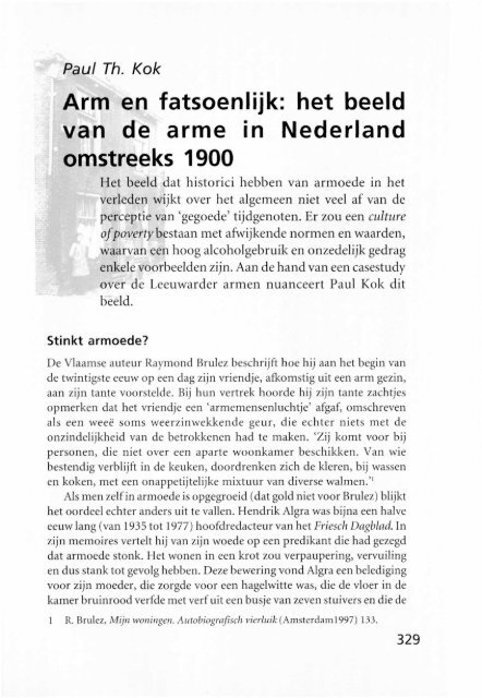 Arm en fatsoenlijk: het beeld van de arme in Nederland ... - Groniek