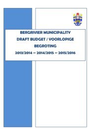 2013/2014 Konsepbegroting en begrotingsverwante beleide