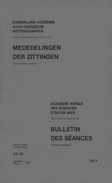 mededelingen der zittingen bulletin des séances - Royal Academy ...