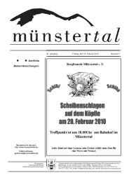 l  l Amtliche Bekanntmachungen: - Münstertal
