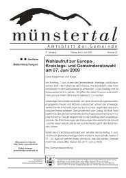 und Gemeinderatswahl am 07. Juni 2009 - Münstertal