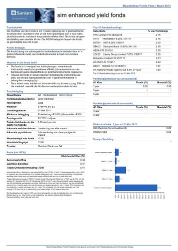 sim enhanced yield fonds - Sanlam Private Investments