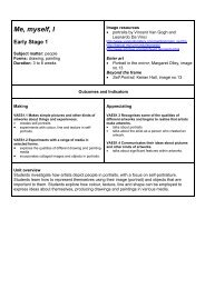 Unit of work - Me, myself, I - Curriculum Support