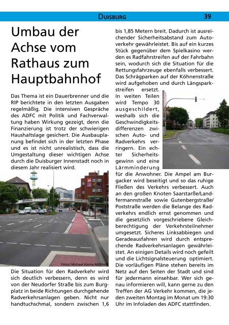 Fahrradzeitschrift Für Duisburg, Gladbeck, Mülheim - beim ADFC