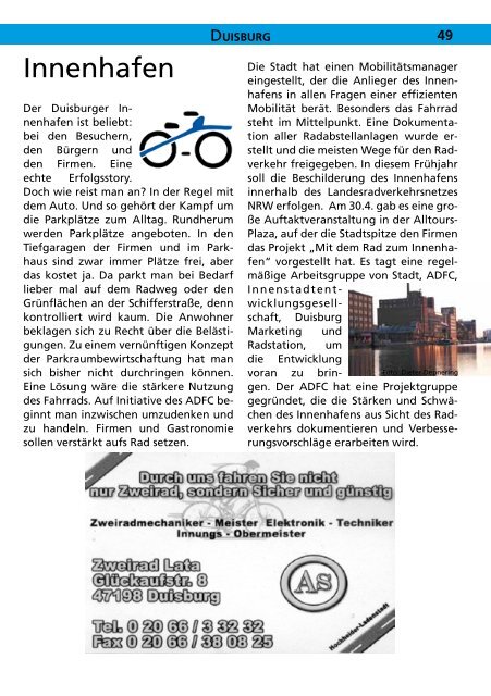 Fahrradzeitschrift Für Duisburg, Gladbeck, Mülheim - beim ADFC