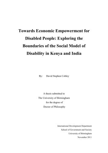 Towards Economic Empowerment for Disabled People: Exploring ...