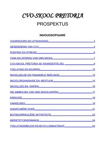 Prospektus 2009 as PDF - CVO-skool Pretoria